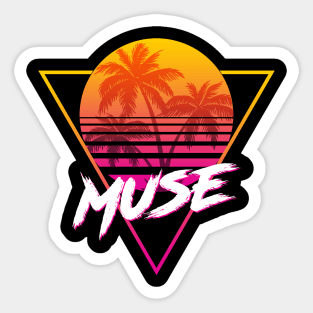 Muse - Proud Name Retro 80s Sunset Aesthetic Design Sticker